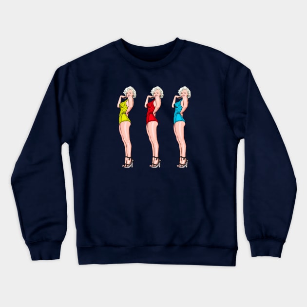 Marilyn pop swimsuits Crewneck Sweatshirt by FanboyMuseum